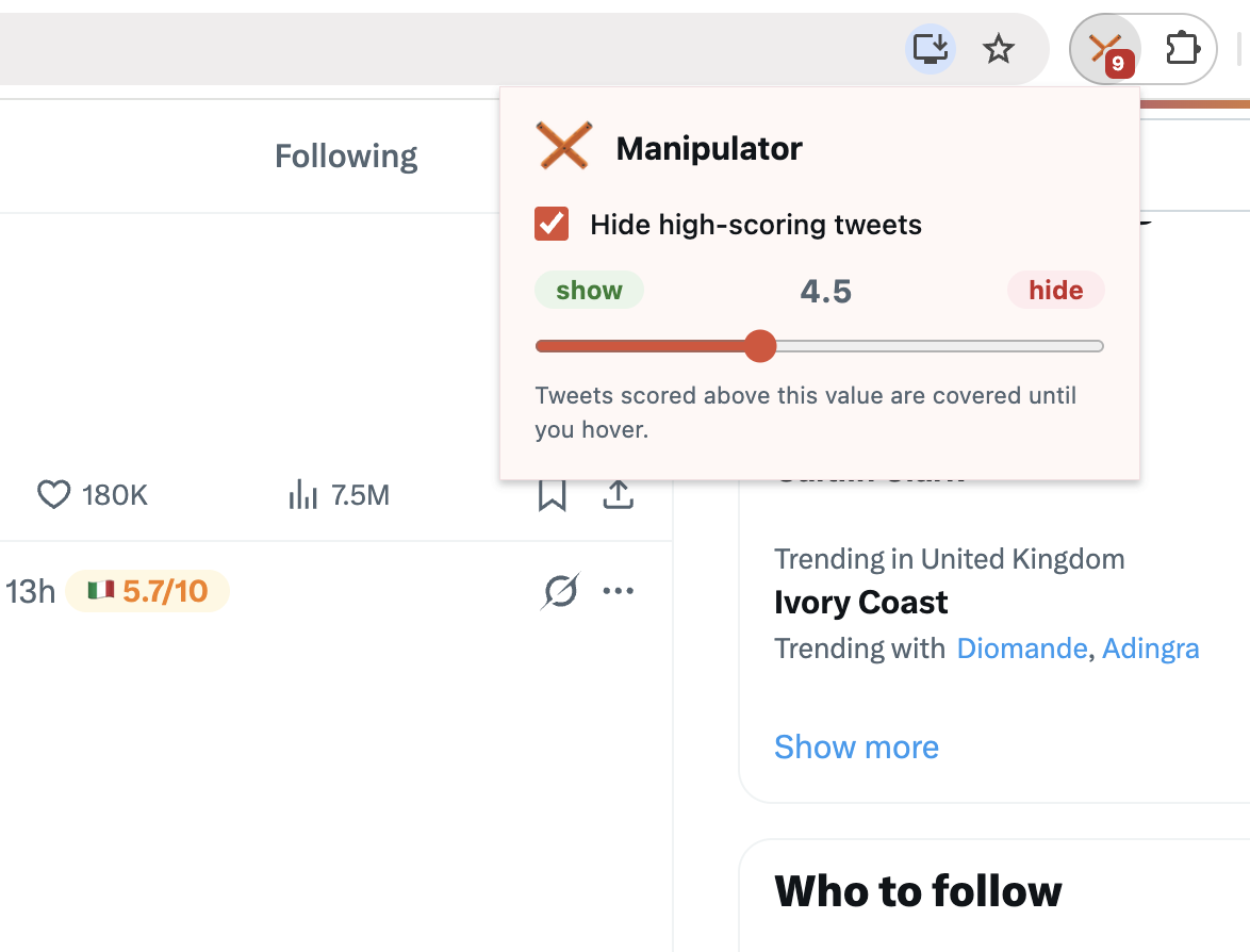 Hide threshold slider in the Manipulator popup